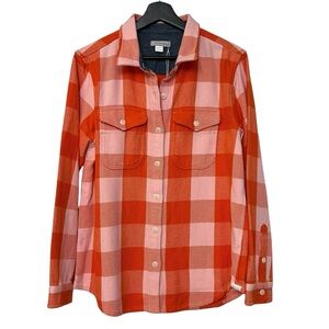 Outerknown Red and Pink Plaid Button-Down Shirt